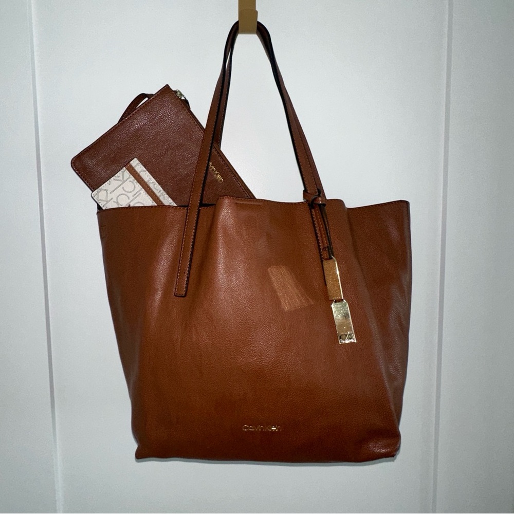 Calvin Klein Rachel Tote Bag with Matching Wristlet and Card Holder (3 Items)